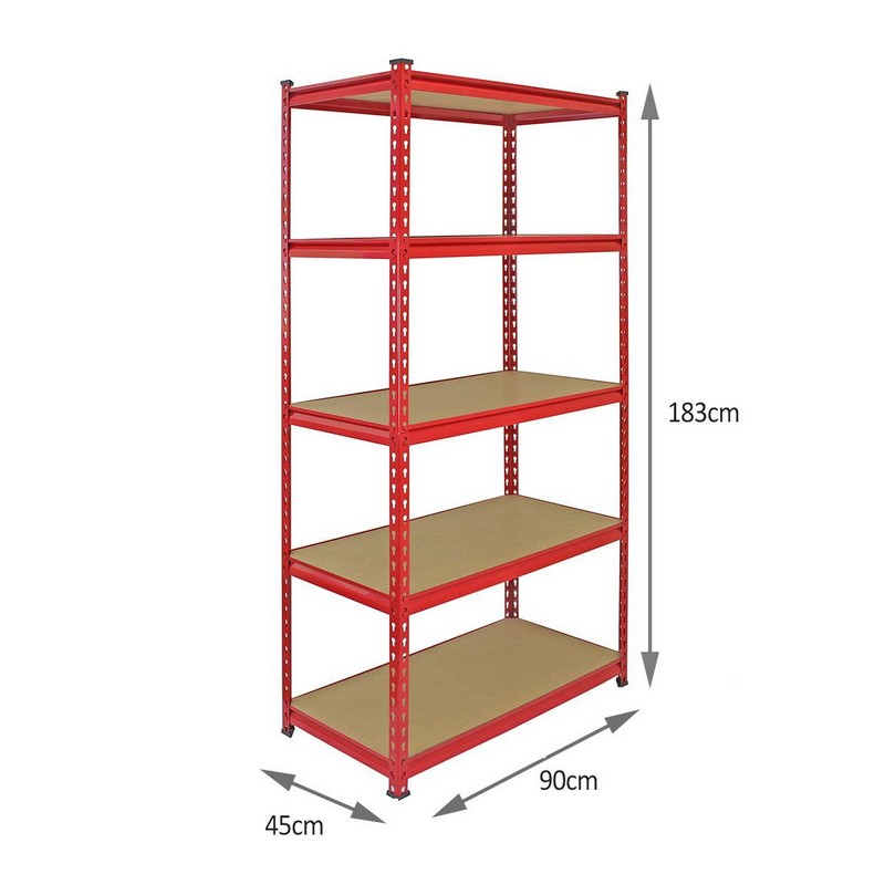 Raven Steel Shelving & Free Mallets 183cm - Red Set Of Four Extra Strong Z-Rax 90cm by Raven