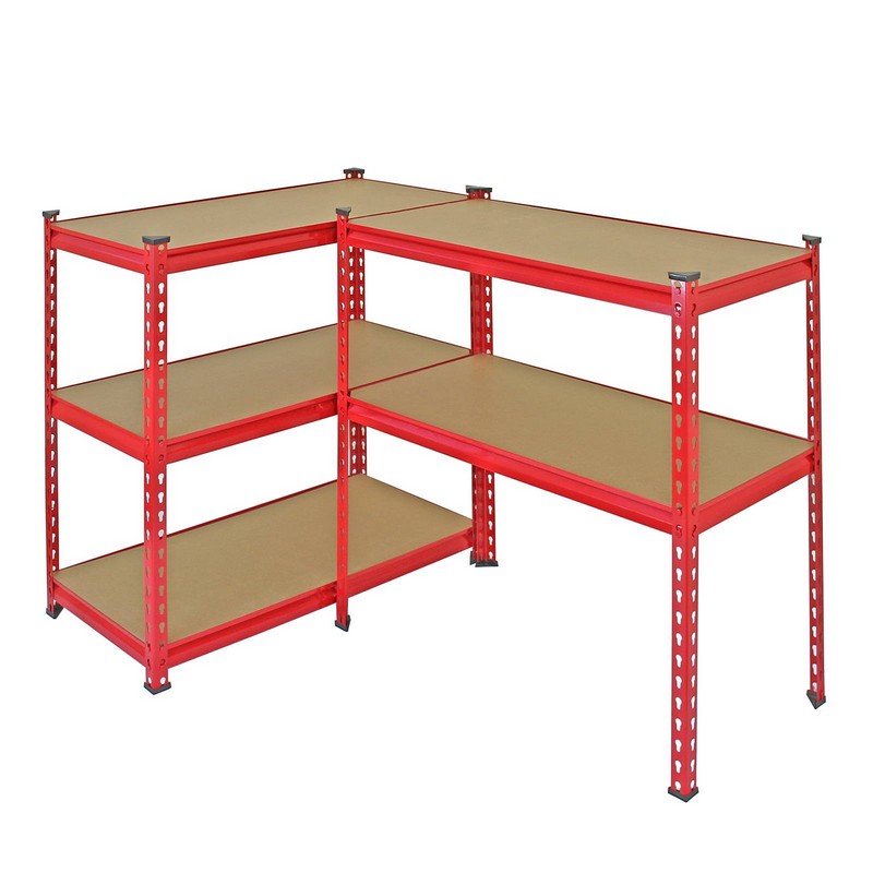 Raven Steel Shelving & Free Mallets 183cm - Red Set of Ten Extra Strong Z-Rax 90cm by Raven