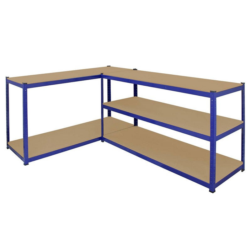 Raven Steel Shelving Units 180cm - Blue Heavy Duty Set Of Three Extra Wide T-Rax 160cm by Raven