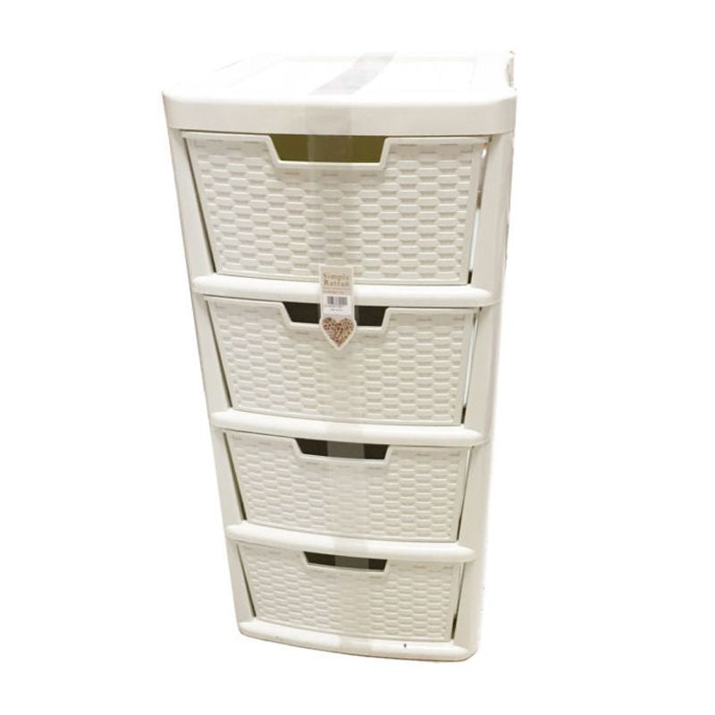Premier Plastic Storage Unit 4 Drawers 135 Litres Extra Large - Cream by Premier