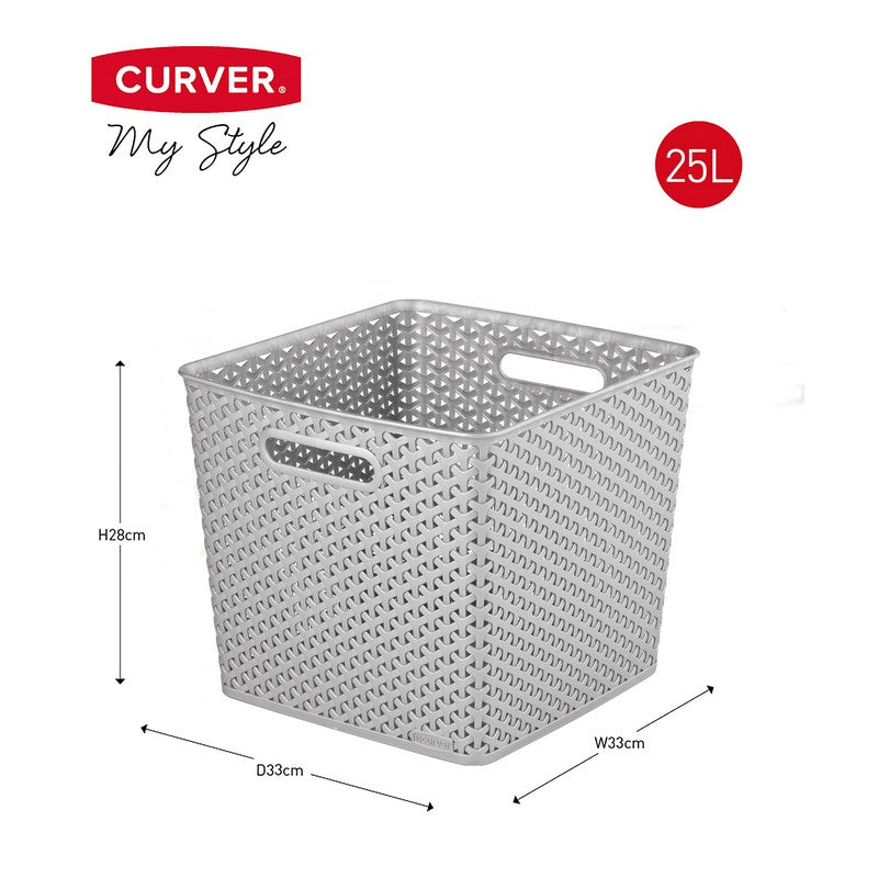 Curver Plastic Storage Box 25 Litres - Grey My Style by Curver