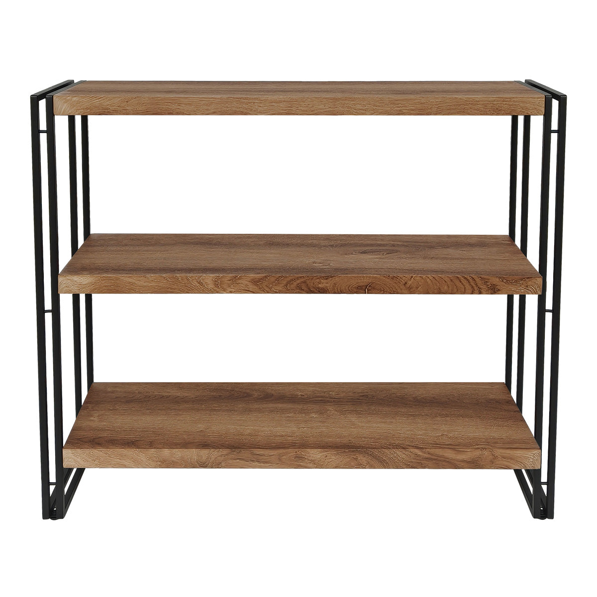 Brooklyn Shelving Unit Black & Brown 3 Shelves