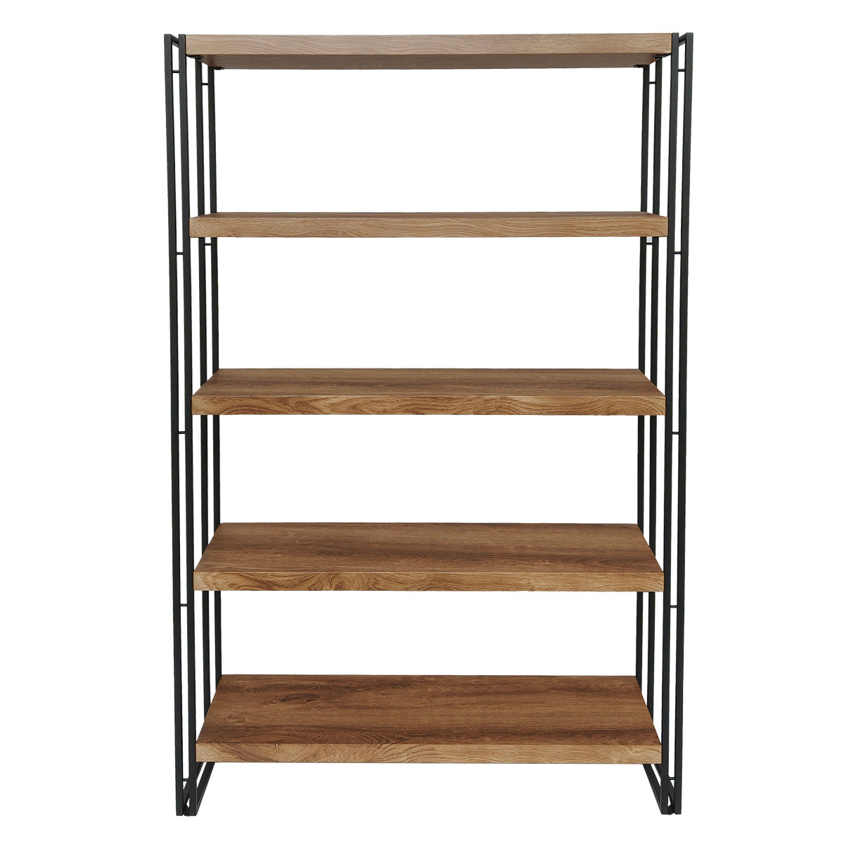 Brooklyn Tall Shelving Unit Black & Brown 5 Shelves