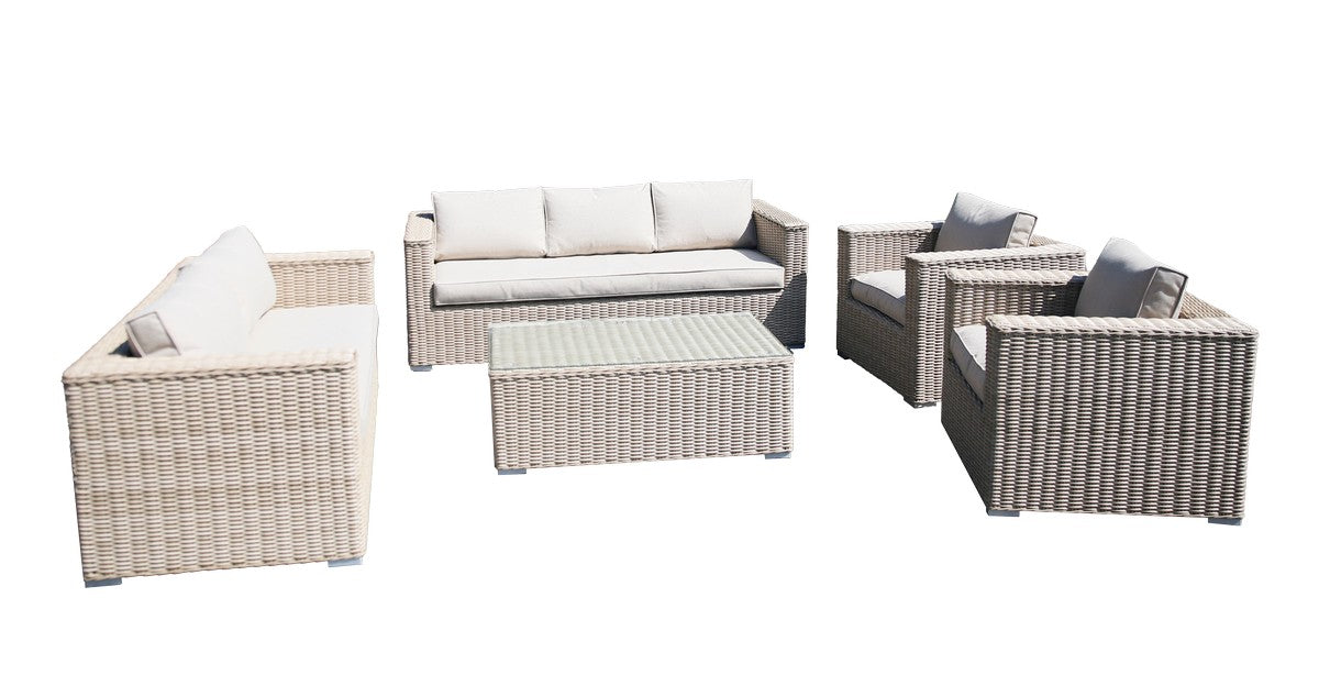 Rattan Garden Sofa Set by Mayfair - 7 Seats Grey