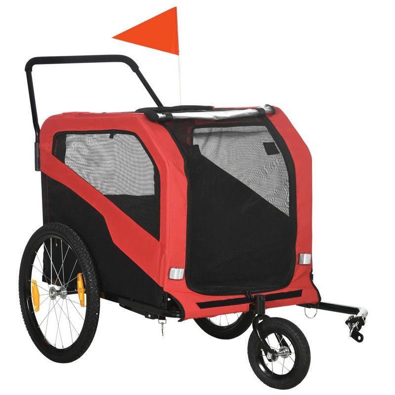 dog stroller for large dogs uk PawHut 2 in 1 Dog Bike Trailer Pet Stroller for Large Dogs with Hitch – Cherry Lane
