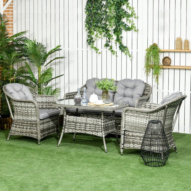 Outsunny 4-Seater PE Rattan Garden Furniture only