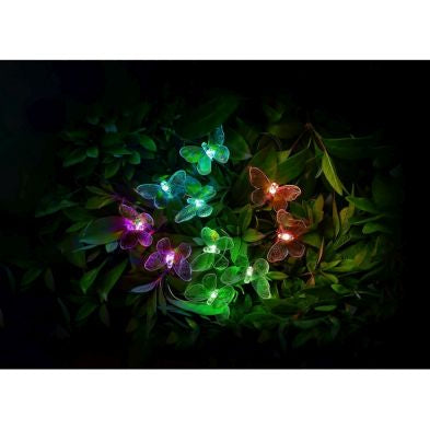 Butterfly Solar Garden String Lights Decoration 10 Multicolour LED - 4.35m by Bright Garden Primary Image
