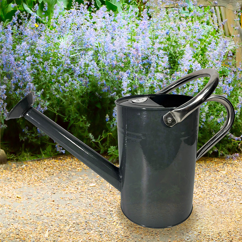 Watering Can Galvanised Steel 4.5L By Yeoman - Dark Grey