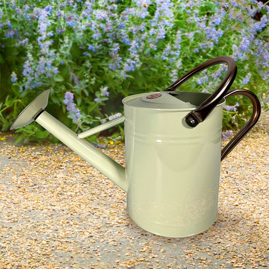 Large Watering Can Galvanised Steel 7.5L By Yeoman - Cream