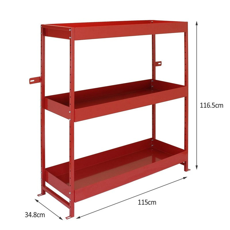 Raven Steel Van Shelvings 116cm - Red Set Of Two Volcano 116cm by Raven