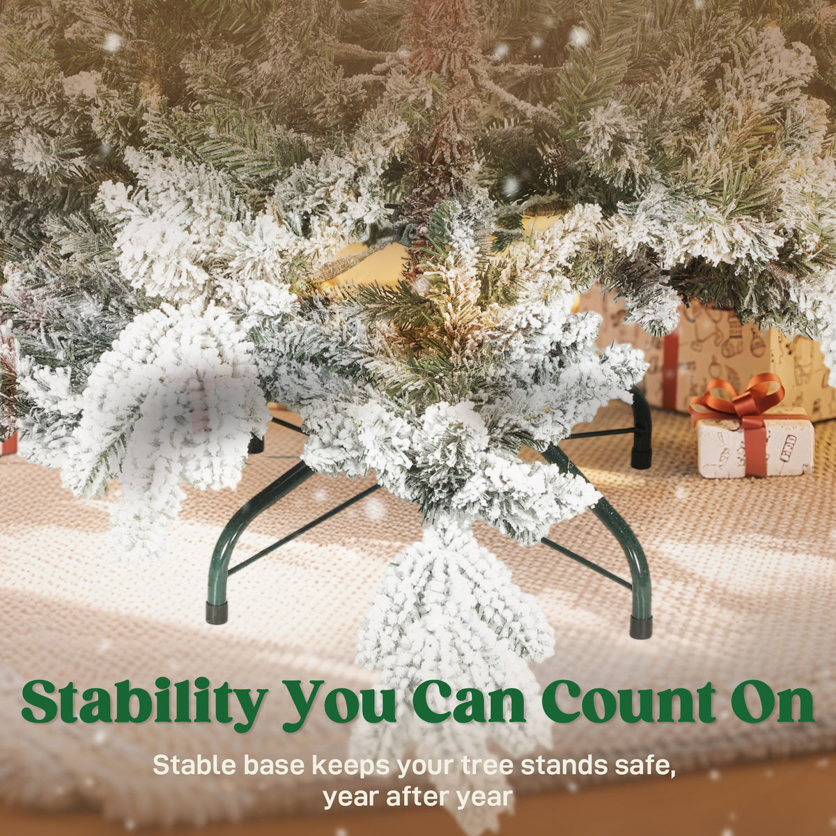 6ft Christmas Tree Artificial - White Frosted Green 1338 Tips