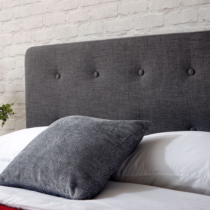 GFW Ashbourne Double Bed Fabric Grey 5 x 7ft