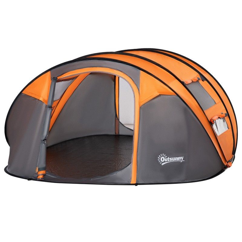 outsunny pop up tent Outsunny 4-5 Person Pop-up Camping Tent Waterproof Family Tent w/ 2 Me – Cherry Lane