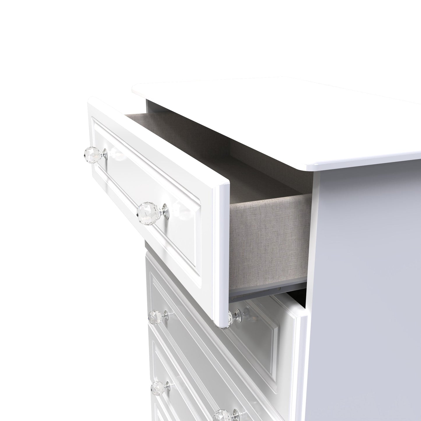 Balmoral Tall Chest of Drawers White 5 Drawers 108cm