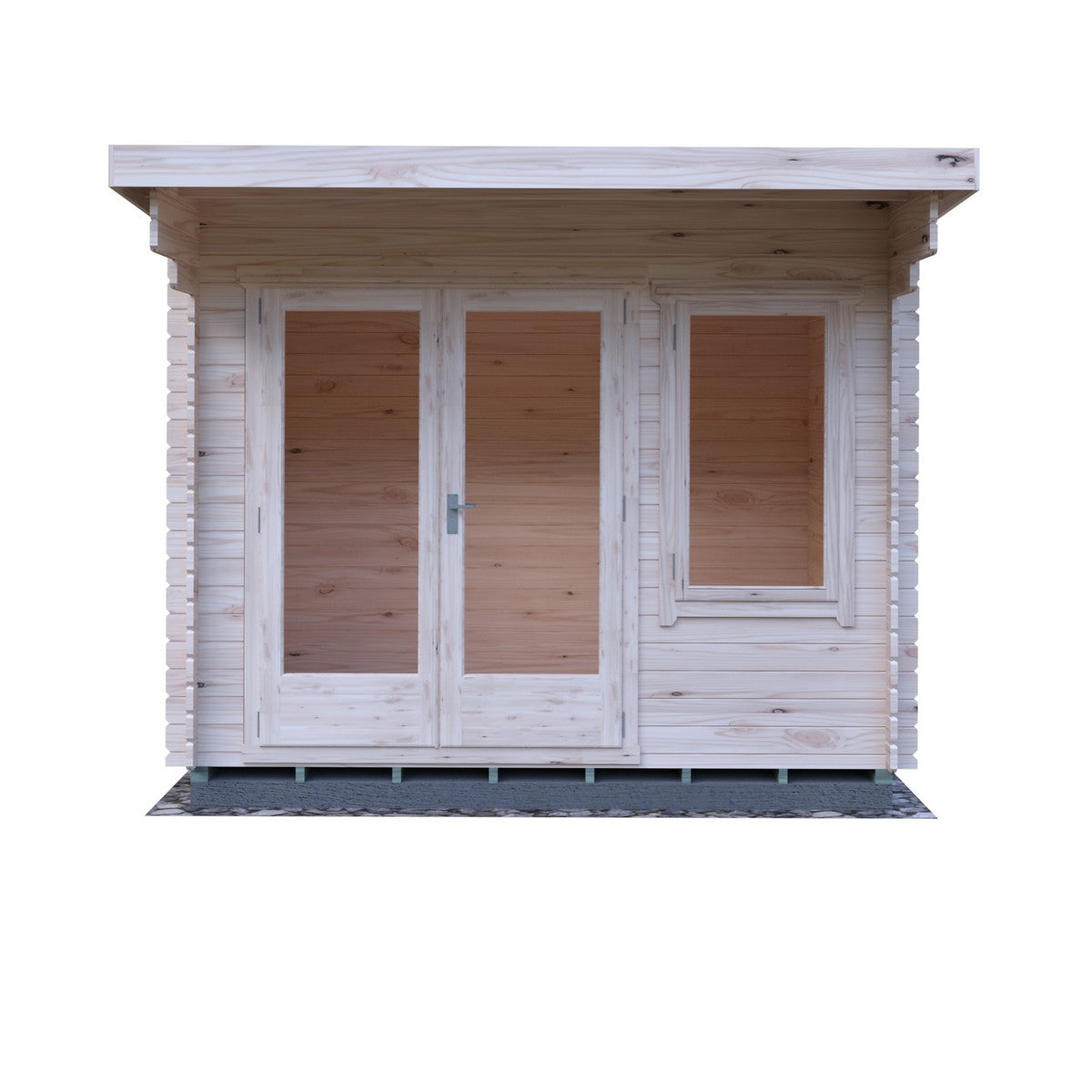 Shire Belgravia 9' 9" x 9' 9" Pent Log Cabin - Premium 44mm Cladding Tongue & Groove