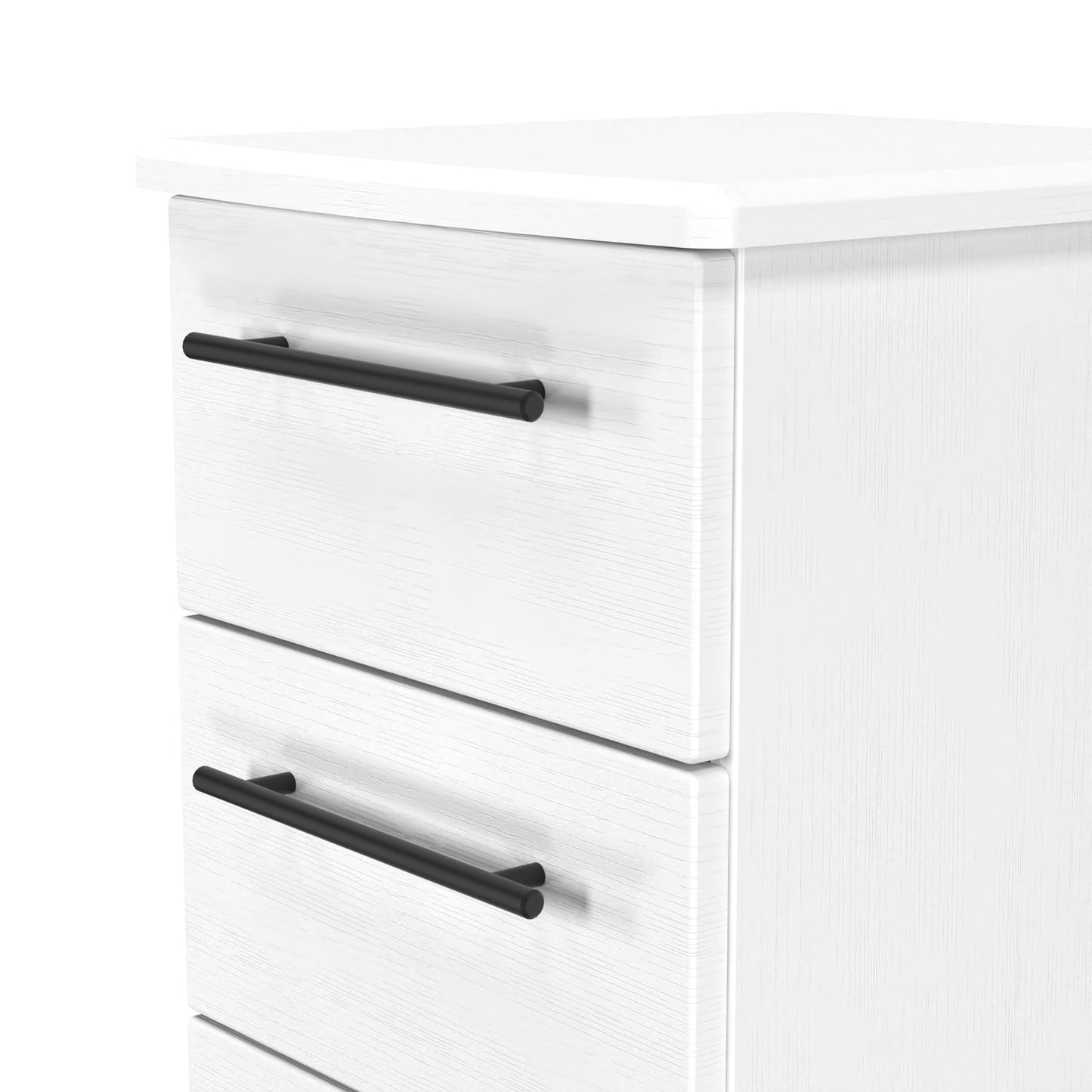 Beverley Tall Tallboy White 5 Drawers 108cm
