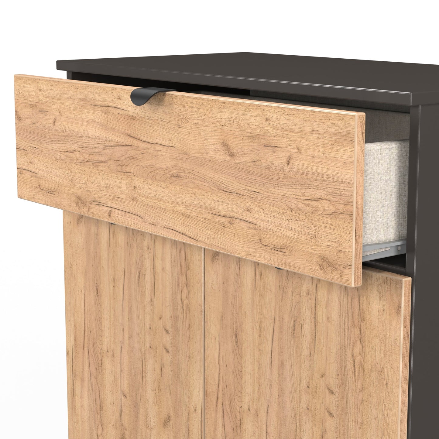 Bora Sideboard Oak & Dark Grey 2 Doors 1 Drawer 79cm