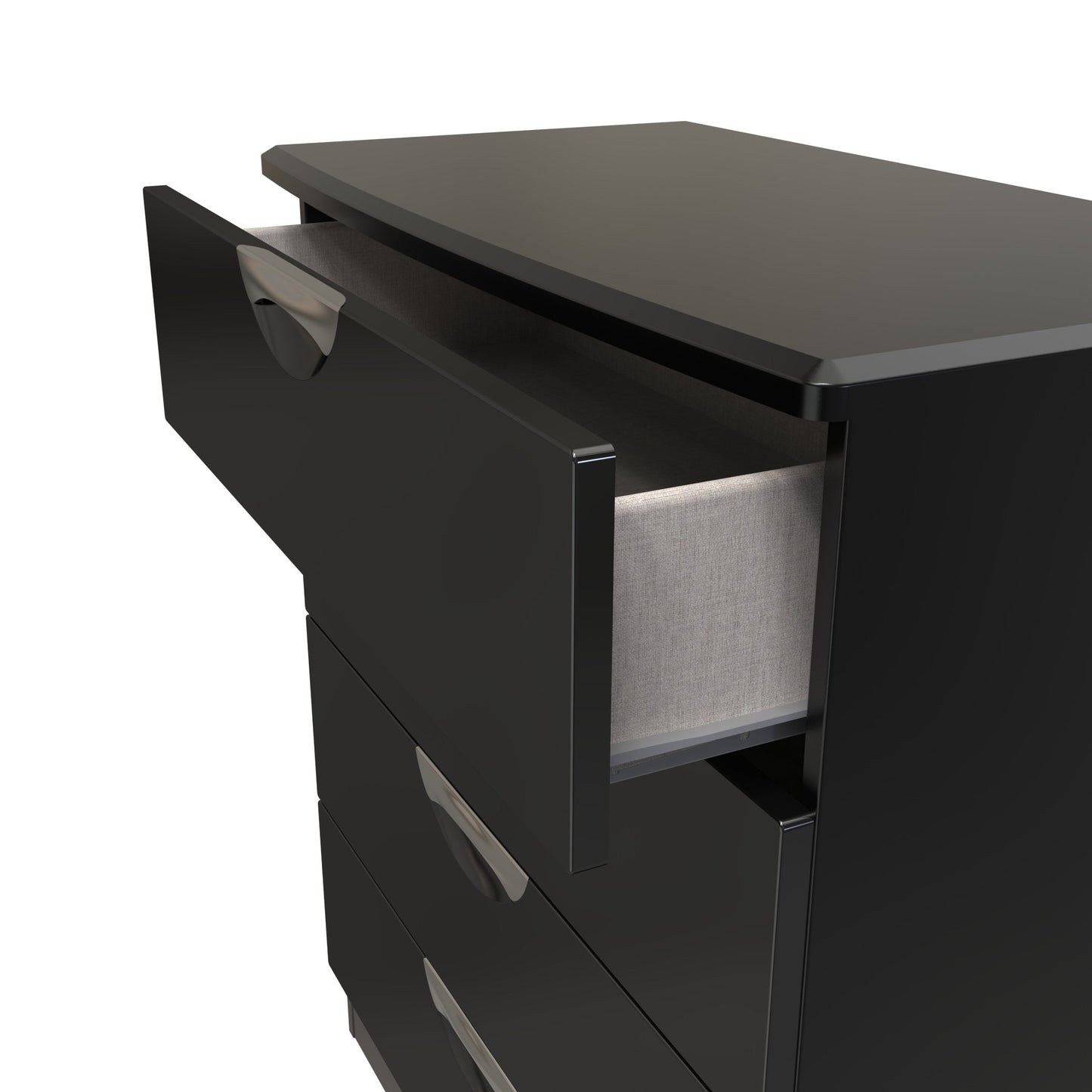 Camden Chest of Drawers Black 4 Drawers 89cm