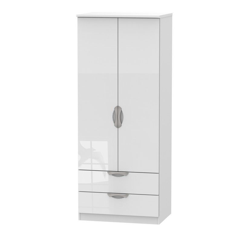 Swift Weybourne Tall Wardrobe White 2 Doors 2 Drawers