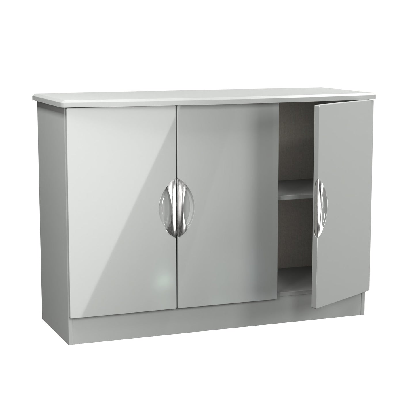 Camden Large Sideboard Grey 3 Doors 2 Shelves 112cm