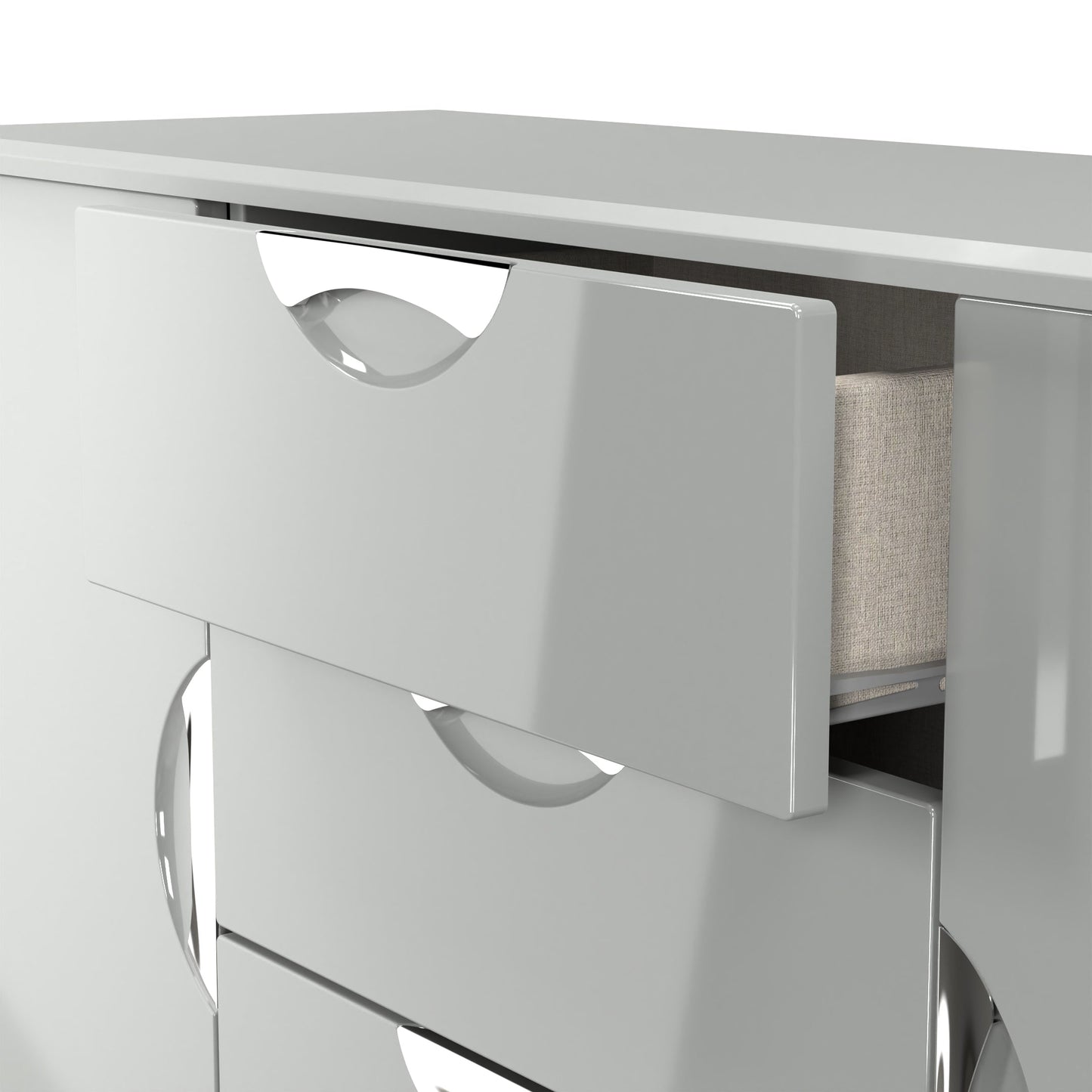 Camden Large Sideboard Grey 2 Doors 2 Shelves 3 Drawers 128cm