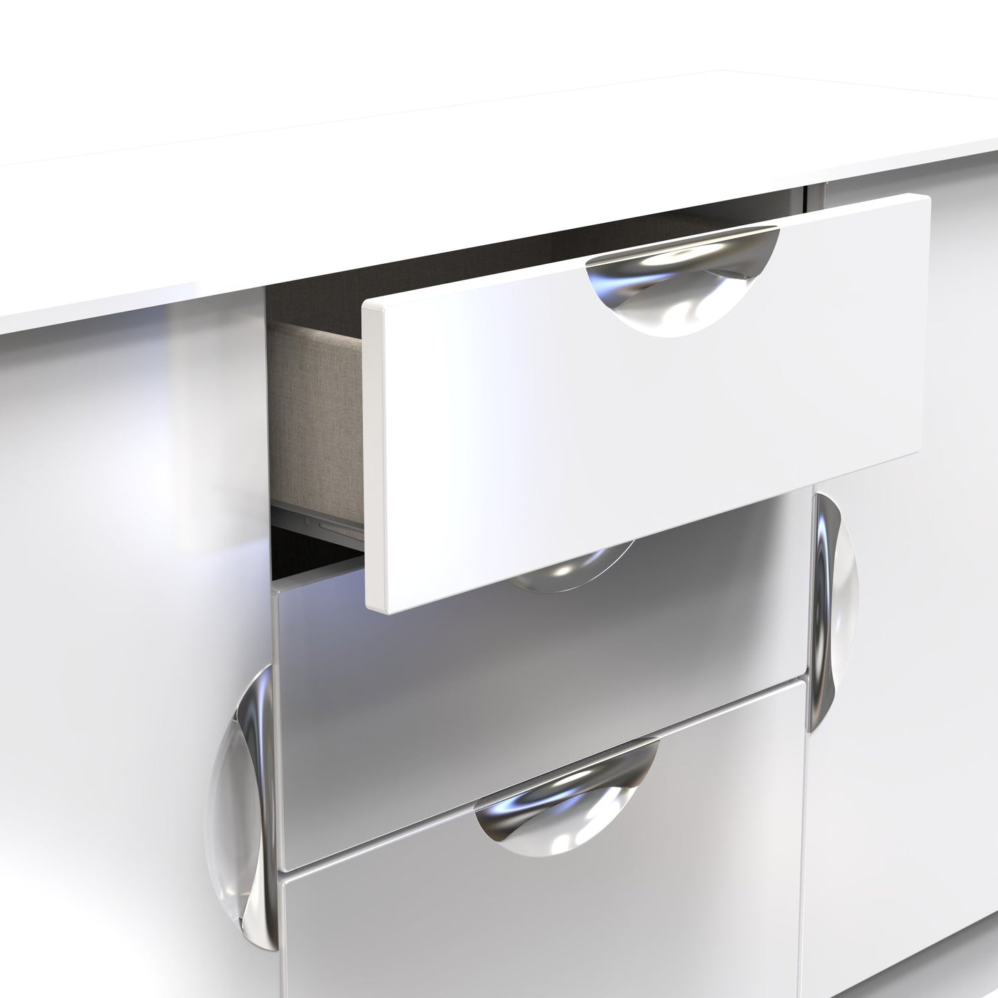 Camden Large Sideboard White 2 Doors 3 Drawers 128cm