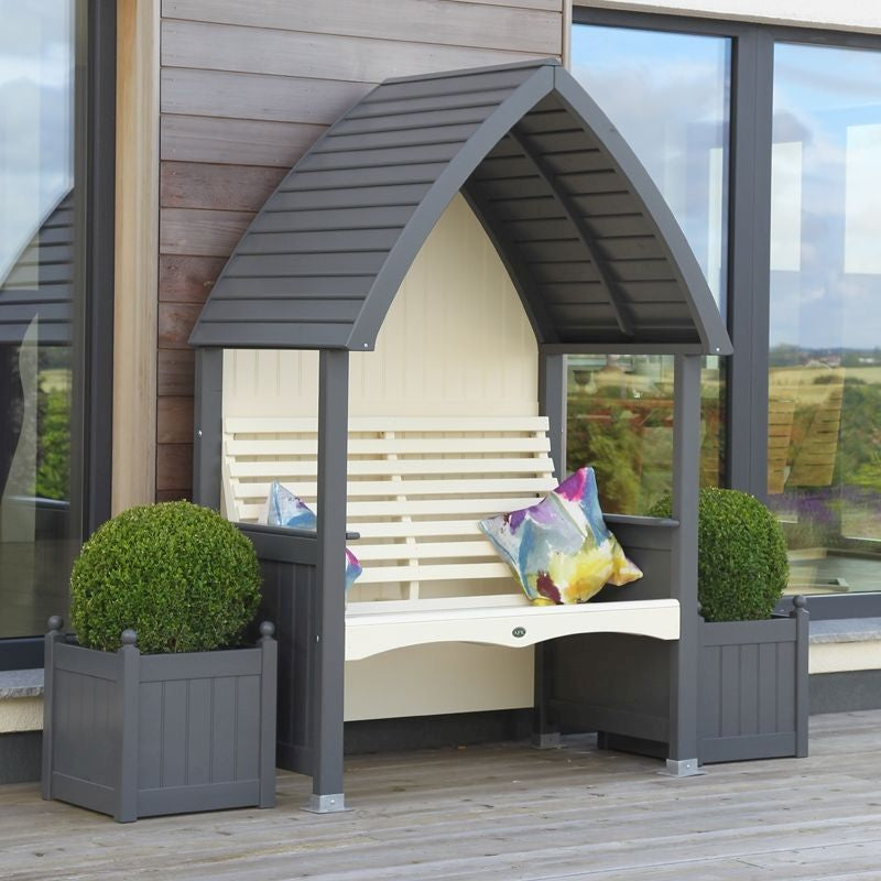 AFK AFK Premium Cottage Arbour Charcoal & Cream 2 Seat