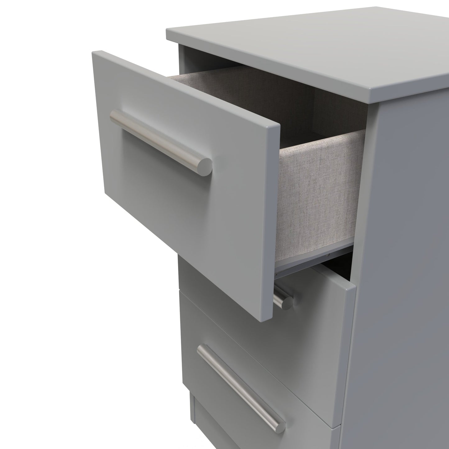 Contrast Bedside Table Grey 3 Drawers 70cm