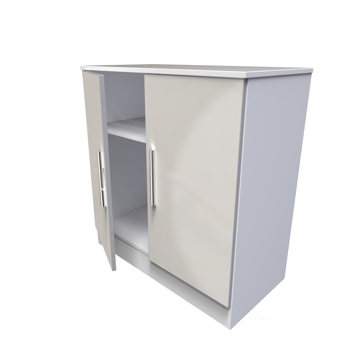 Contrast Cabinet Grey & White 2 Doors 1 Shelf 79cm