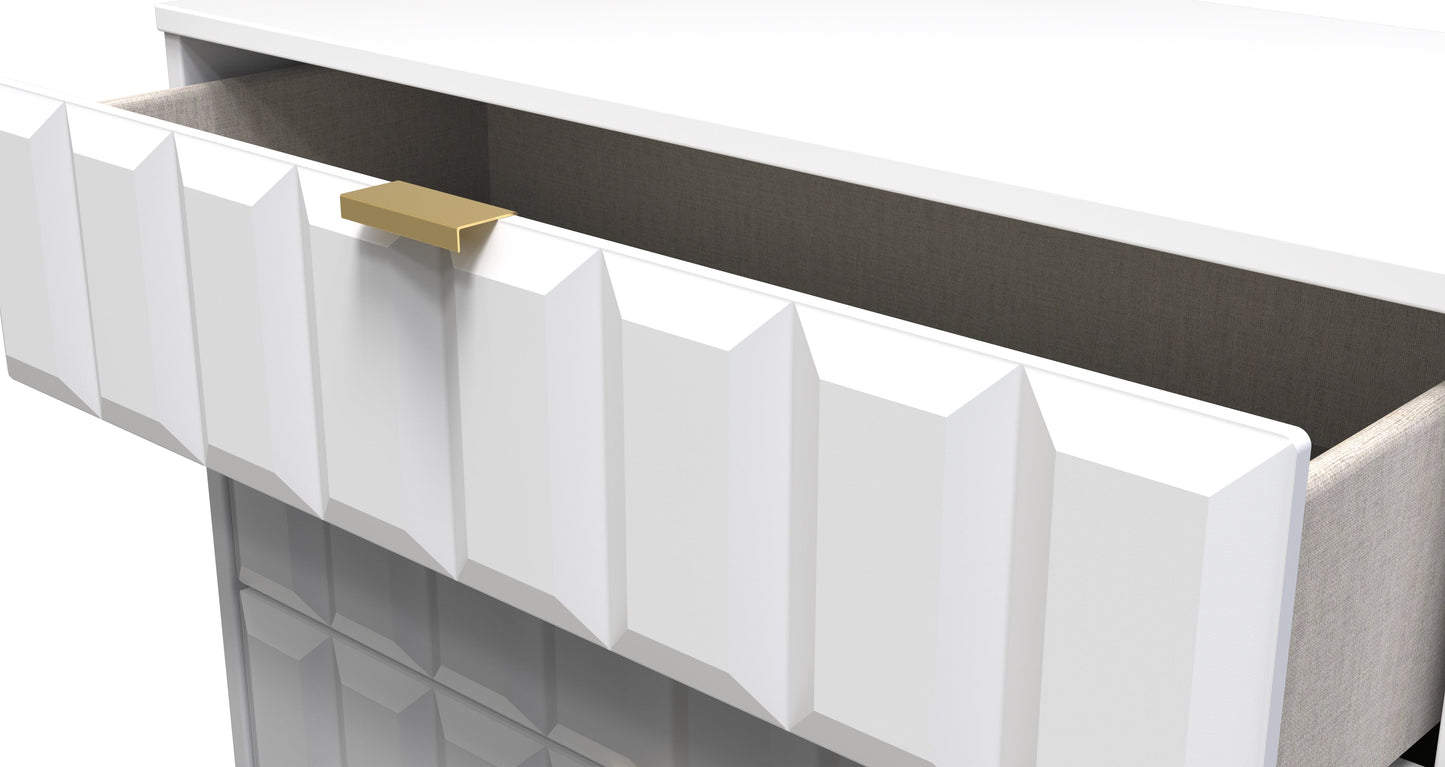 Cube Chest of Drawers White 3 Drawers 77cm