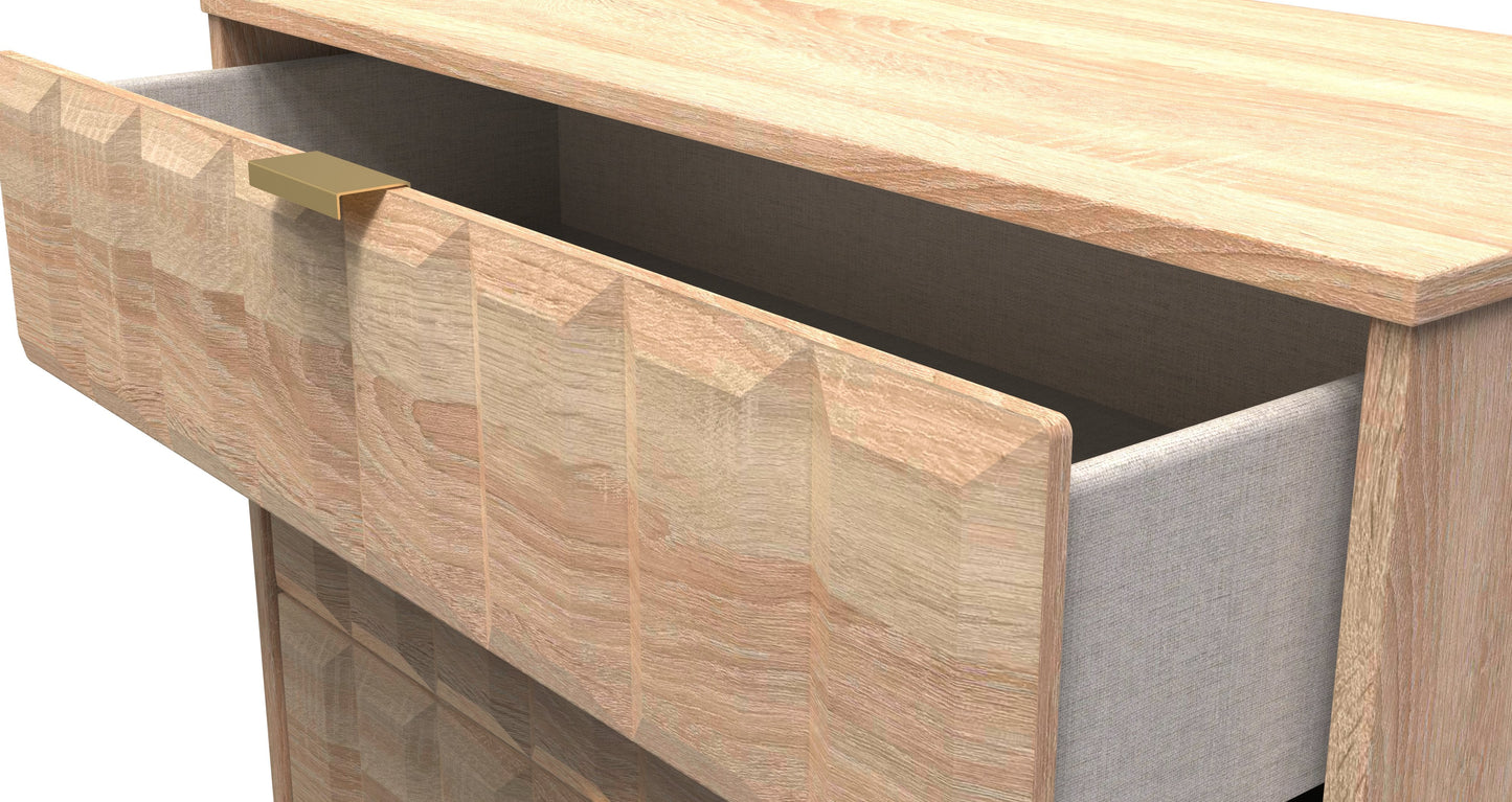 Cube Chest of Drawers Oak 4 Drawers 93cm