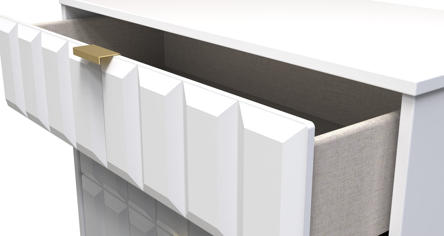 Cube Chest of Drawers White 4 Drawers 93cm