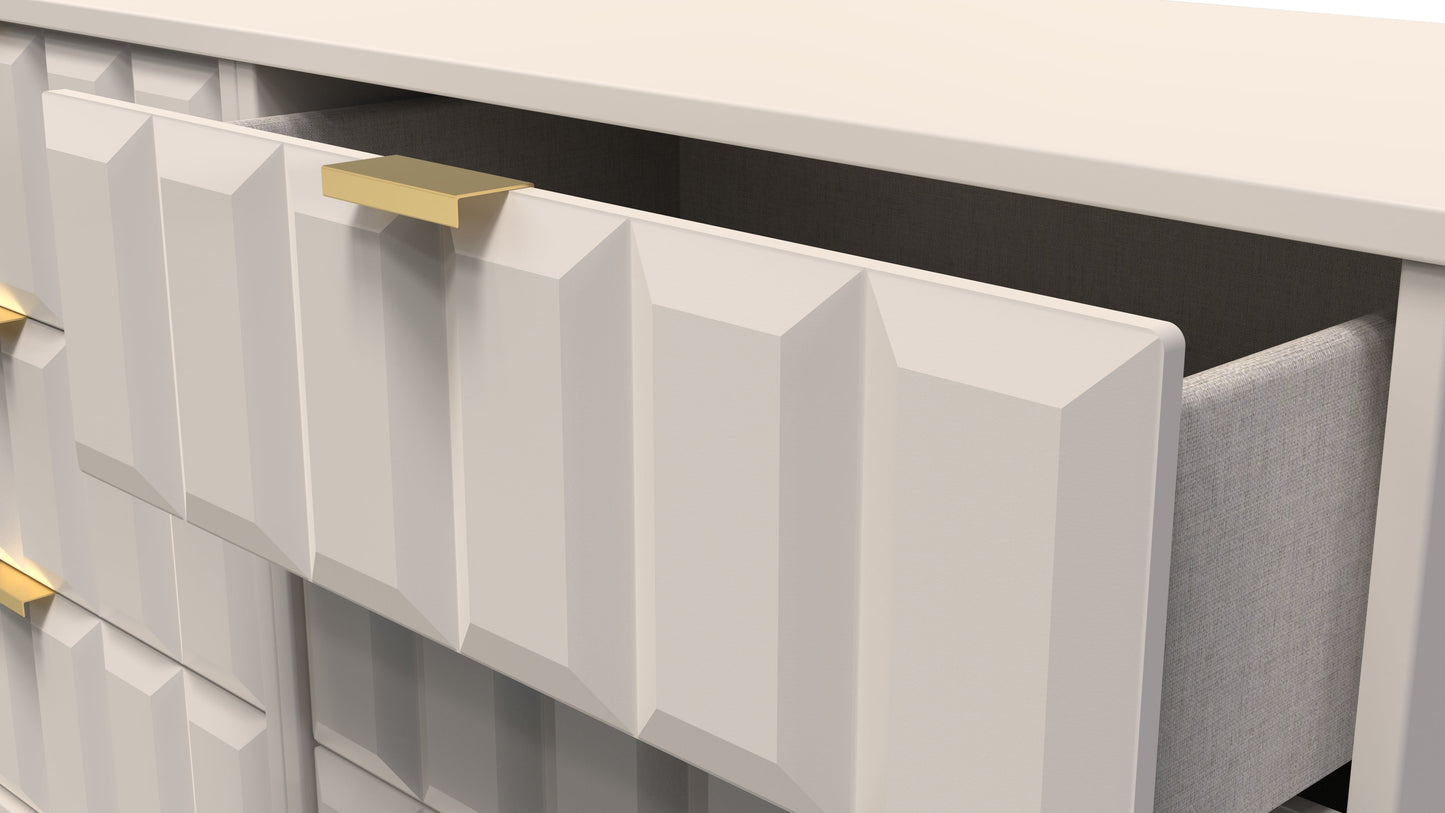 Cube Large Chest of Drawers Off-White 6 Drawers 115cm