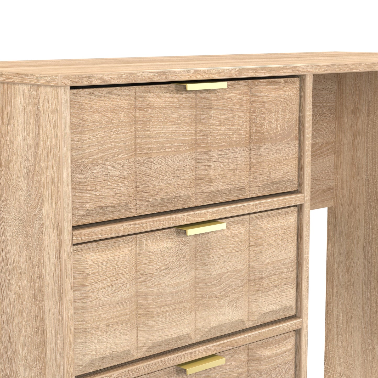 Cube Desk Oak 4 Drawers 97cm