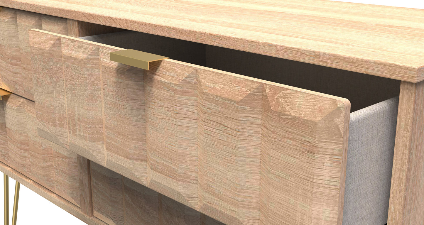 Cube Large Chest of Drawers Oak 4 Drawers 115cm