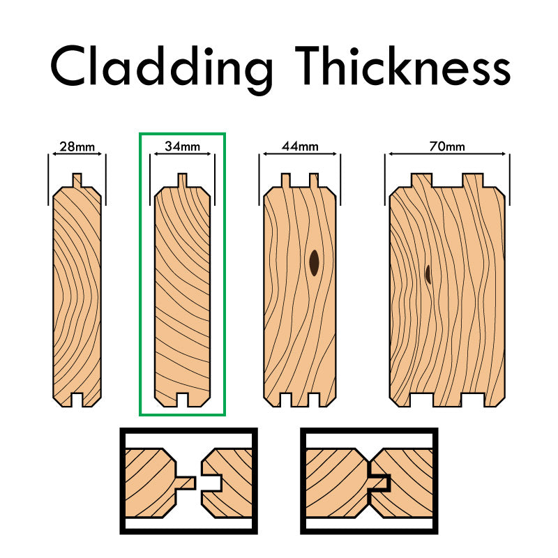 Shire Shire Grizedale 13' 8" x 15' 8" Apex Log Cabin - Premium 34mm Cladding Tongue & Groove