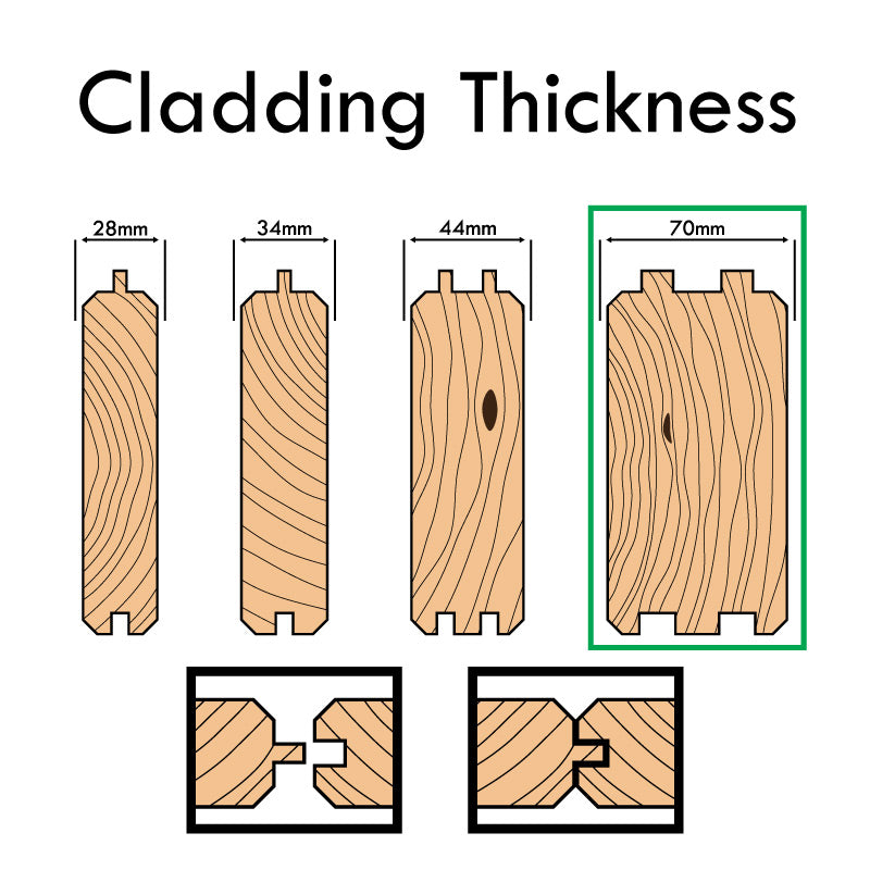 Shire Shire Hopton 9' 9" x 11' 9" Apex Log Cabin - Premium 70mm Cladding Tongue & Groove