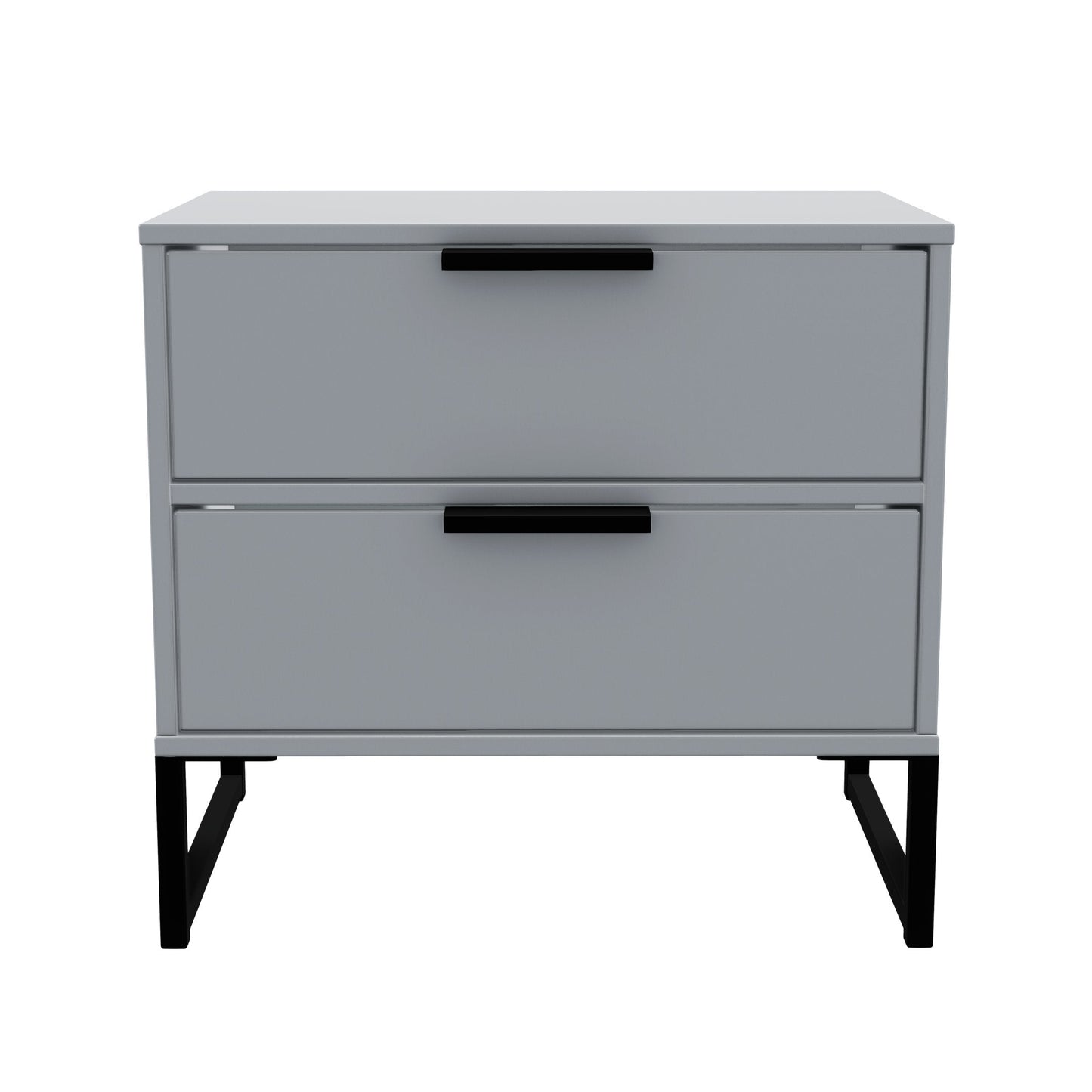Diego G Bedside Table Grey 1 Shelf 2 Drawers 58cm