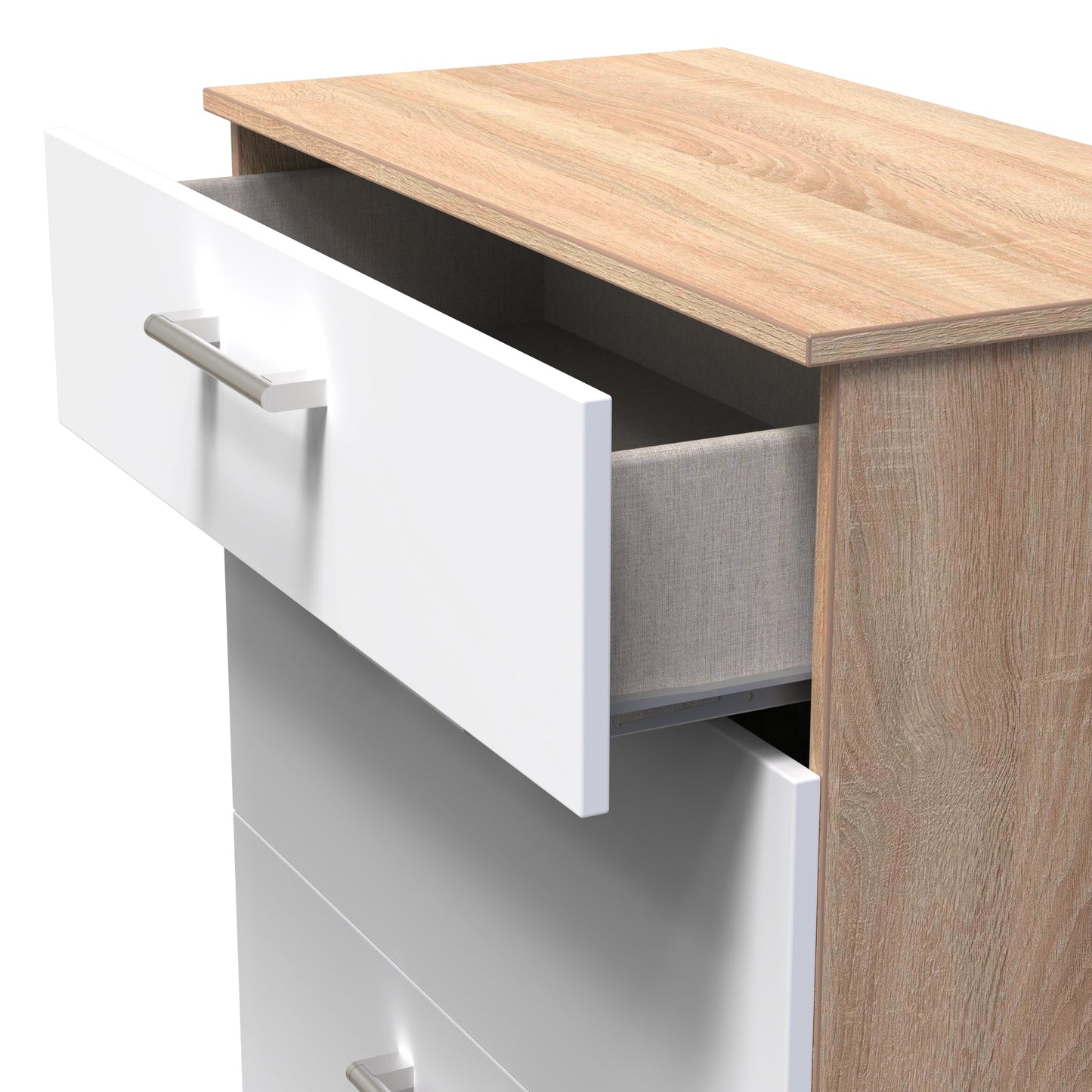 Devon Chest of Drawers White & Oak 3 Drawers 39cm