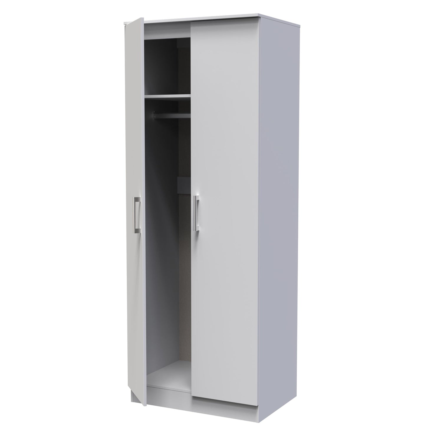 Devon Tall Wardrobe Grey 2 Doors 1 Shelf 182cm