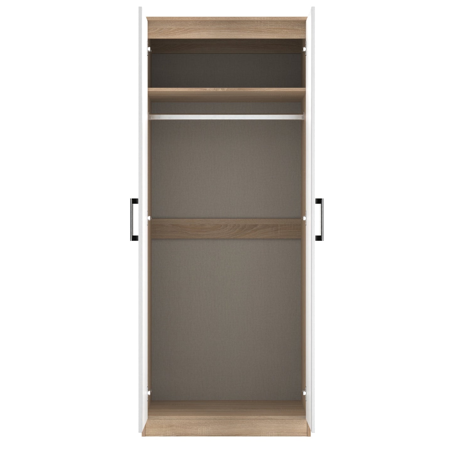 Devon Tall Wardrobe White & Oak 2 Doors 182cm