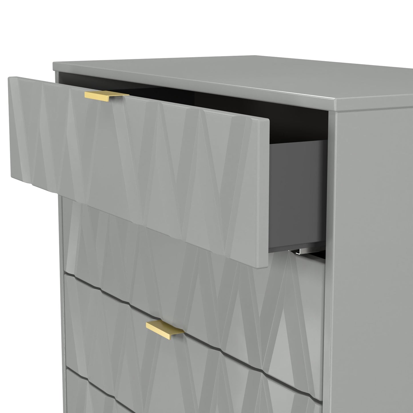Diamond Chest of Drawers Grey 4 Drawers 93cm