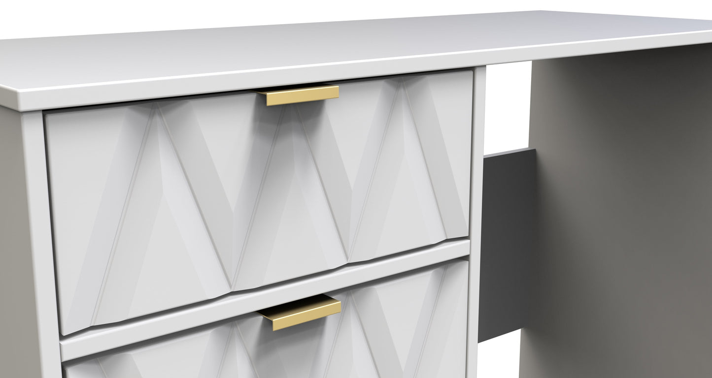 Diamond Desk White 4 Drawers 97cm
