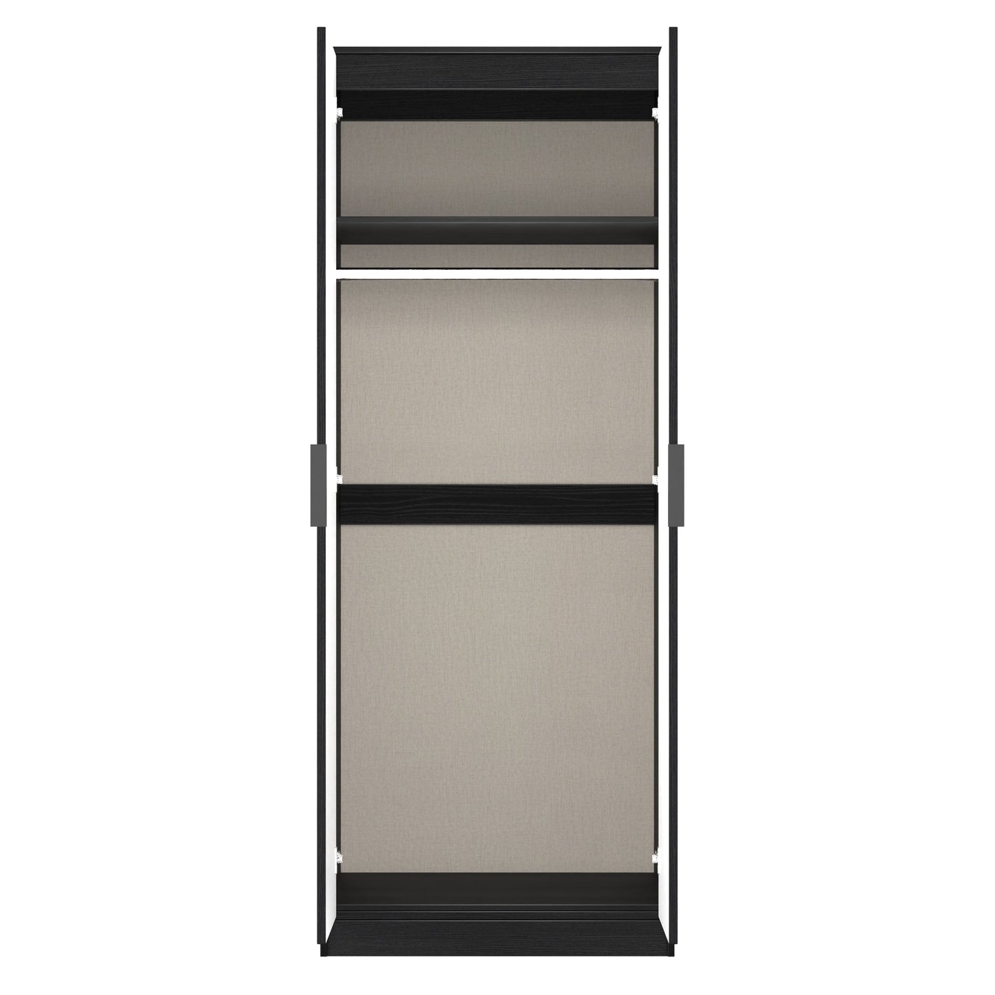 Fluted Tall Wardrobe Black 1 Shelf 197cm