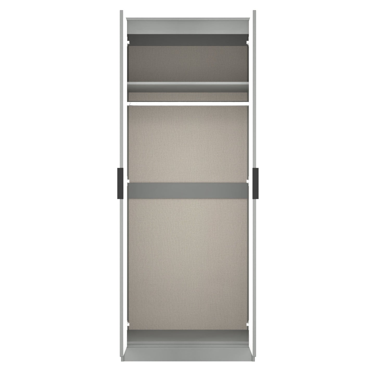 Fluted Tall Wardrobe Grey 1 Shelf 197cm
