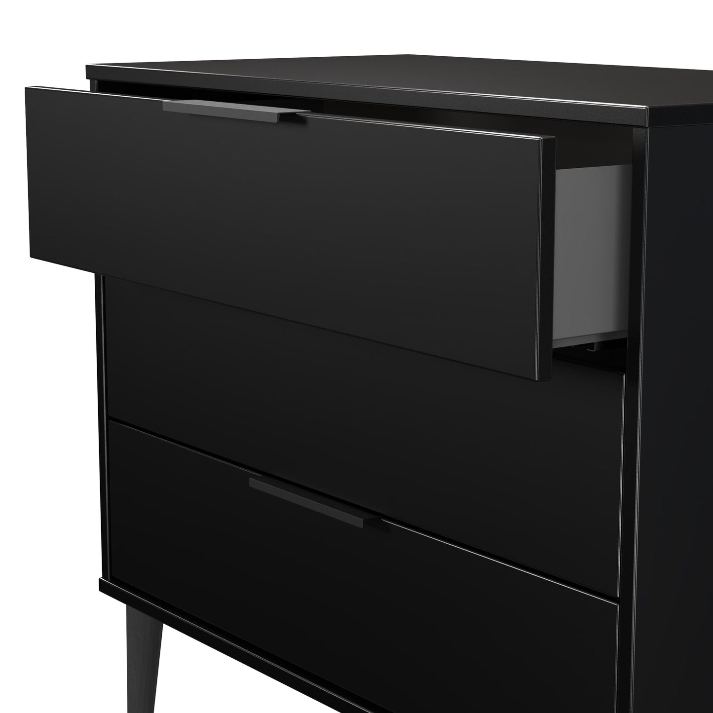 Hong Kong B Chest of Drawers Black 3 Drawers 77cm