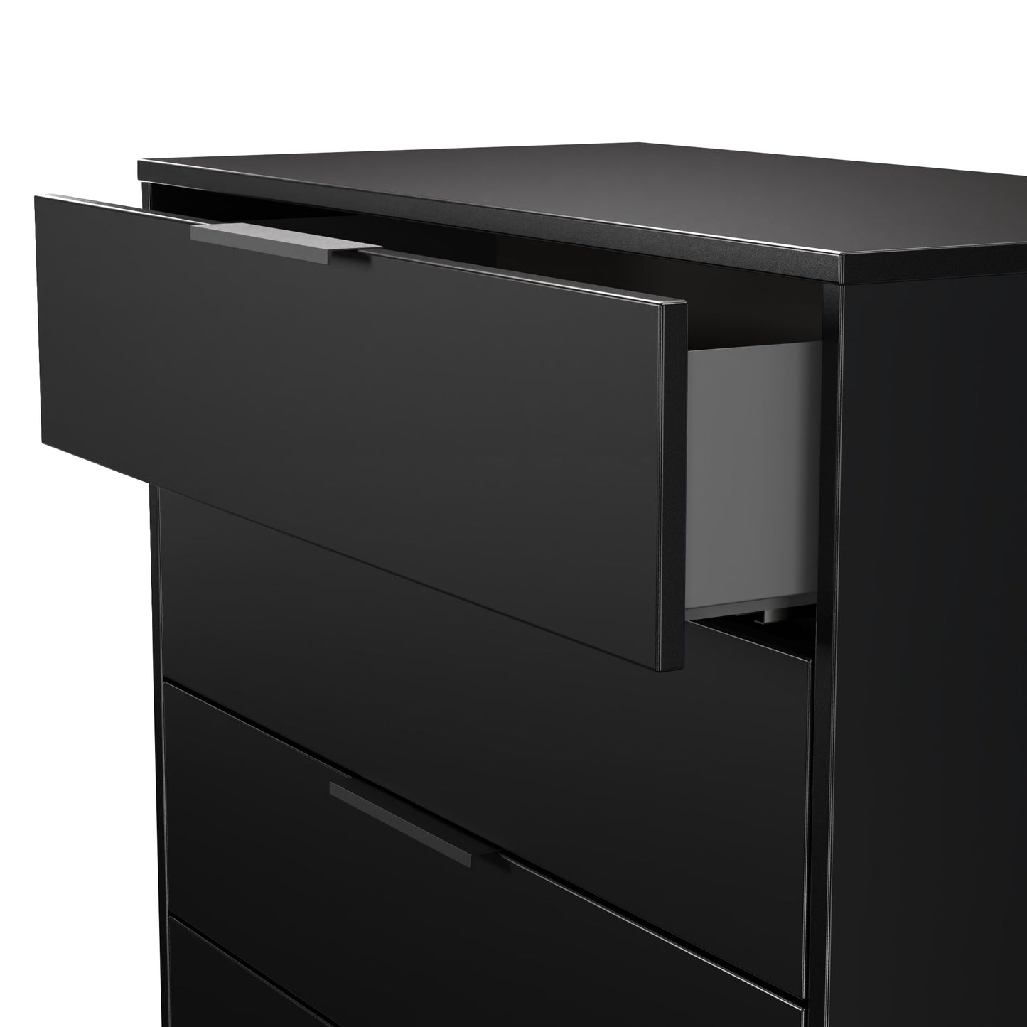 Hong Kong B Tall Chest of Drawers Black 5 Drawers 109cm