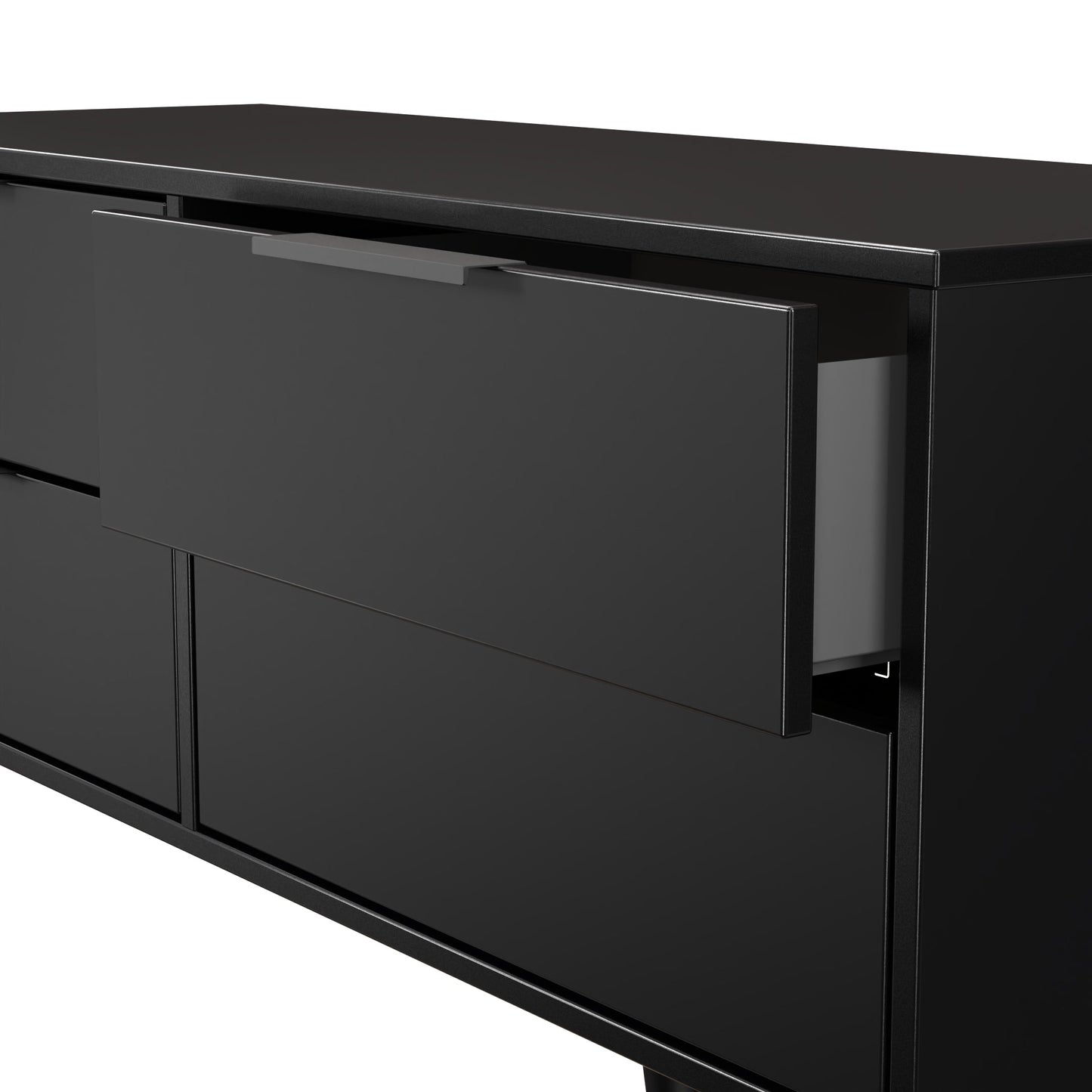 Hong Kong B Large Chest of Drawers Black 4 Drawers 115cm