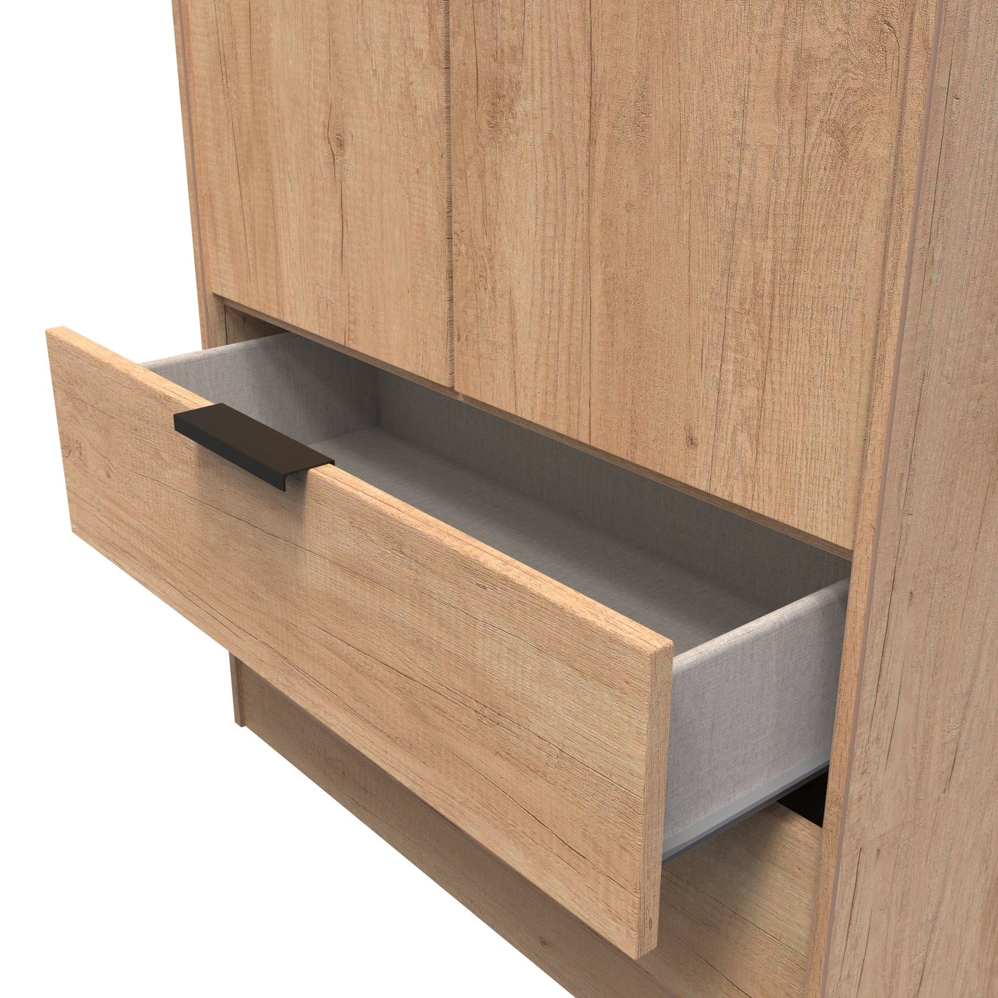 Hong Kong B Tall Wardrobe Oak 2 Doors 2 Drawers 197cm