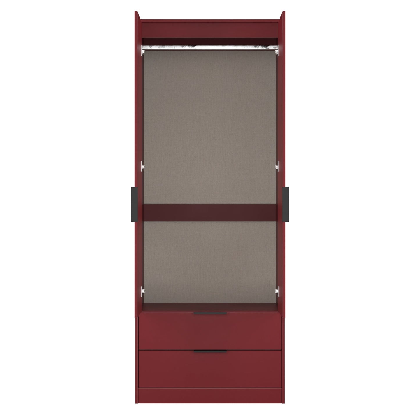 Hong Kong B Tall Wardrobe Red 2 Doors 2 Drawers 197cm